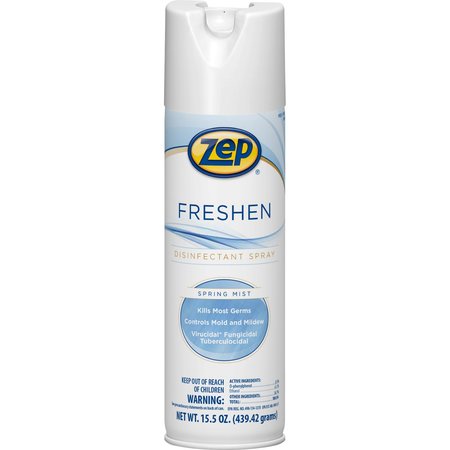 ZEP Freshen Disinfectant Spray, 15.5 fl oz (0.5 quart) Spring Mist, Clear, 12 PK ZPE1050017